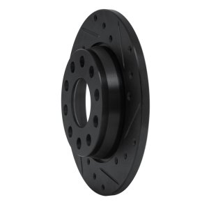 Volkswagen EuroVan Brake Rotor (1) - Front Right - R1 Concepts - Drilled & Slotted - Black - `01-`03